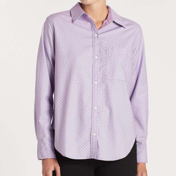 Current/Elliott Neal button down shirt in Orchid Polka Dot, Long sleeves, size 2 - Picture 1 of 15